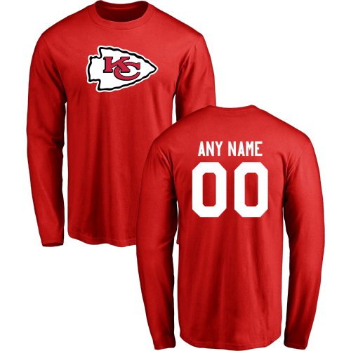 Men Kansas City Chiefs Design-Your-Own Long Sleeve Custom NFL T-Shirt->->Sports Accessory